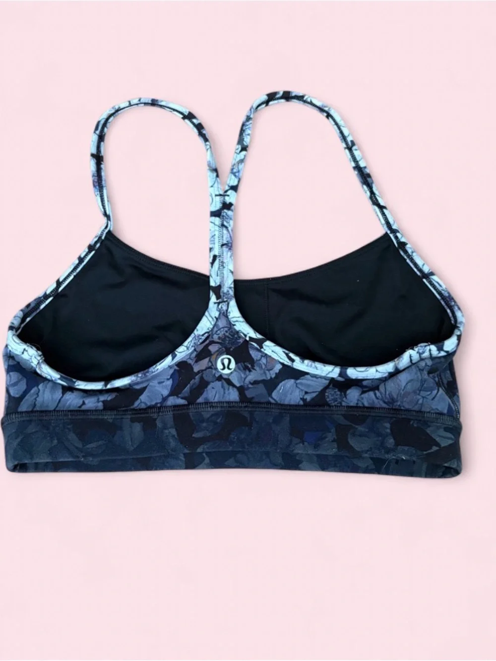 lululemon athletica Blue Floral Strappy Sports Bralette